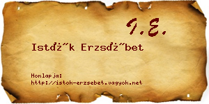 Istók Erzsébet névjegykártya